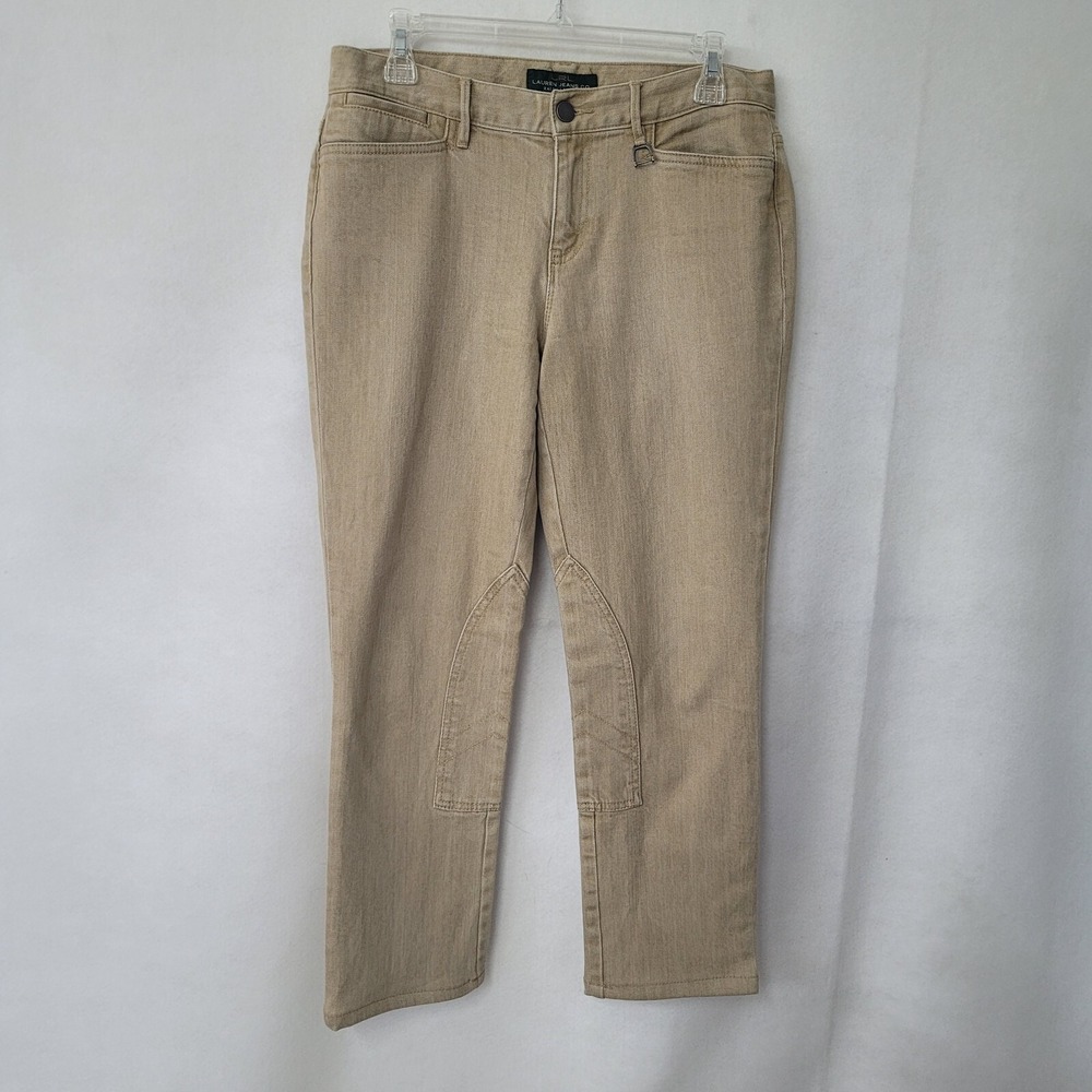 Lauren Jeans Co Ralph Lauren Tan Riding Style Pants Women 4 Cotton Blend Jodhpur